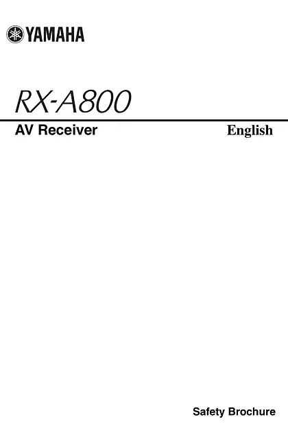 yamaha雅马哈RX-A800 Safety Brochure